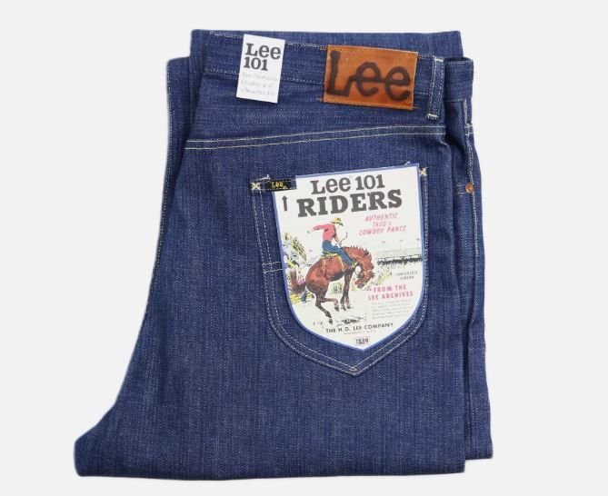 image of Lee 101 W36 L34 Rider Jeans 50's Cowboy Pants Selvedge in Blue, Men's