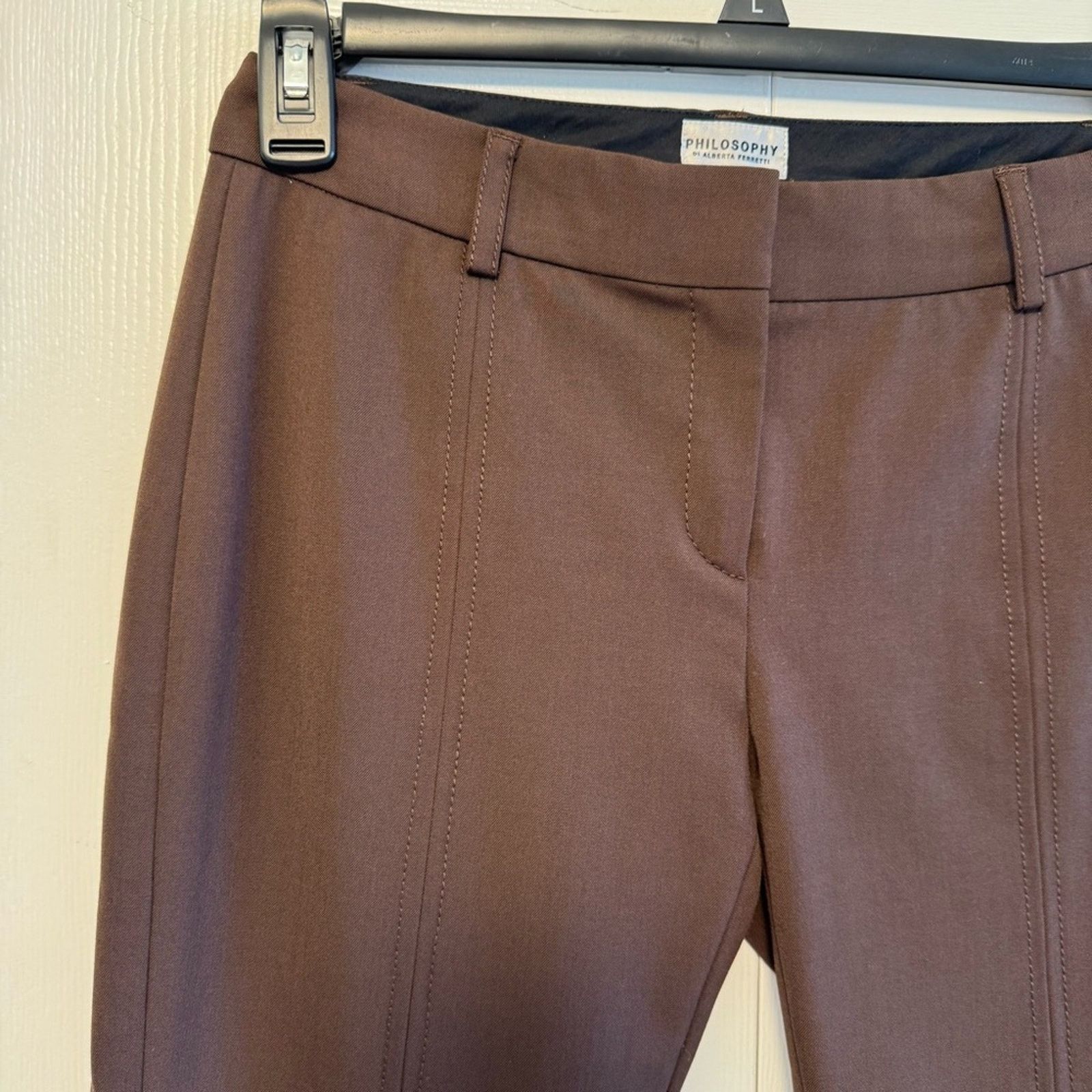 Alberta Ferretti Alberta Ferretti Chocolate Brown Trousers, Size 4 Size 27" / US 4 / IT 40 - 3 Thumbnail