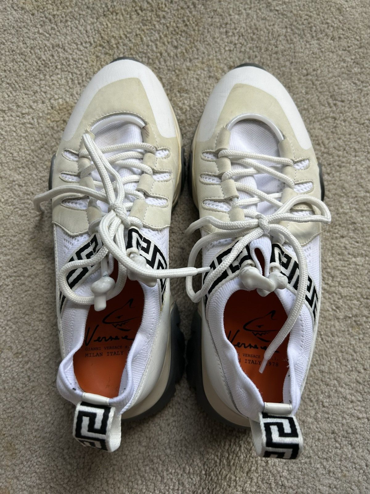 Versace White Versace Squalo Sneakers Size US 8.5 / EU 41-42 - 2 Thumbnail