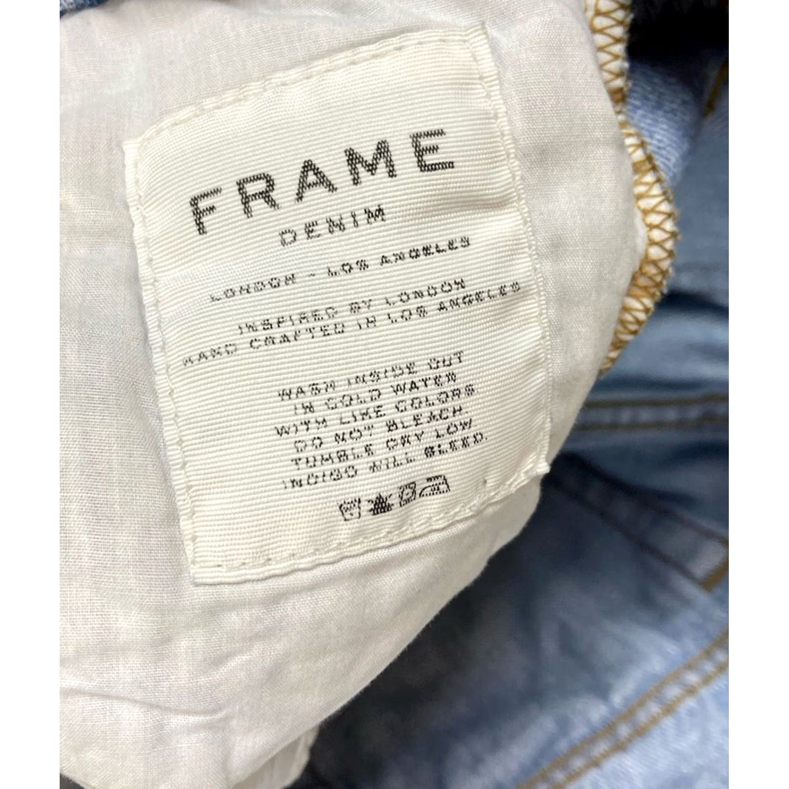 Frame VINTAGE FRAME Le Grand Garcon Denim Jean Shorts Women Size 24 Blue Distressed LGGJSR207 Size 42" / US 20 - 5 Thumbnail