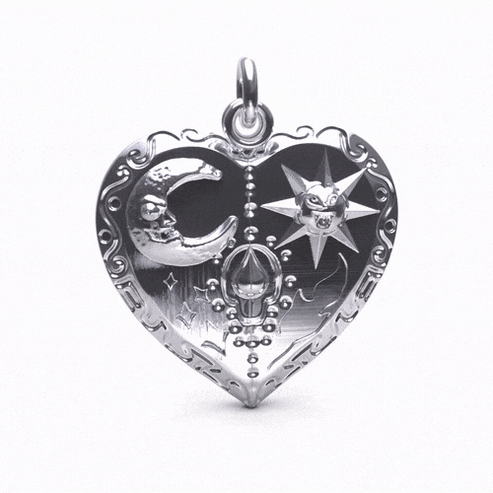 Jewelry Hard Jewelry Mini Cosmic Heart Pendant .925 Sterling Silver Size ONE SIZE - 6 Thumbnail
