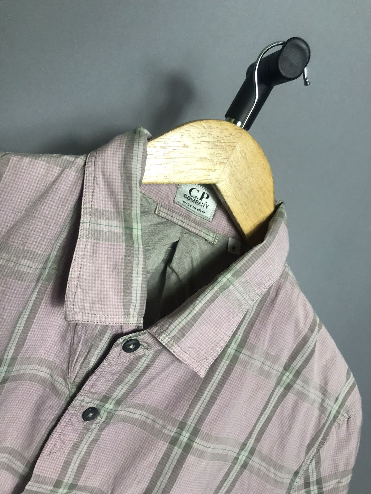 Vintage C.P. Company plaid mens shirt button pink short sleeve Size US L / EU 52-54 / 3 - 2 Thumbnail