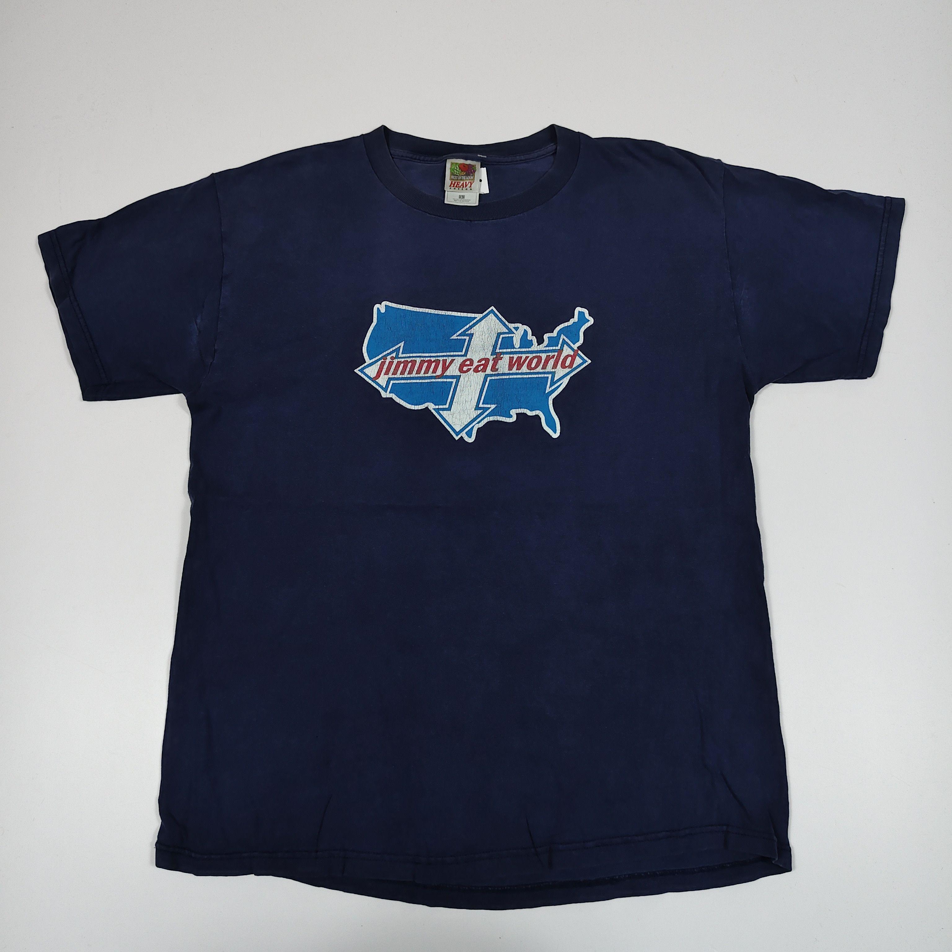 Band Tees 2001 Jimmy Eat World Bleed American USA Map Tour FOTL #E Size US L / EU 52-54 / 3 - 1 Thumbnail