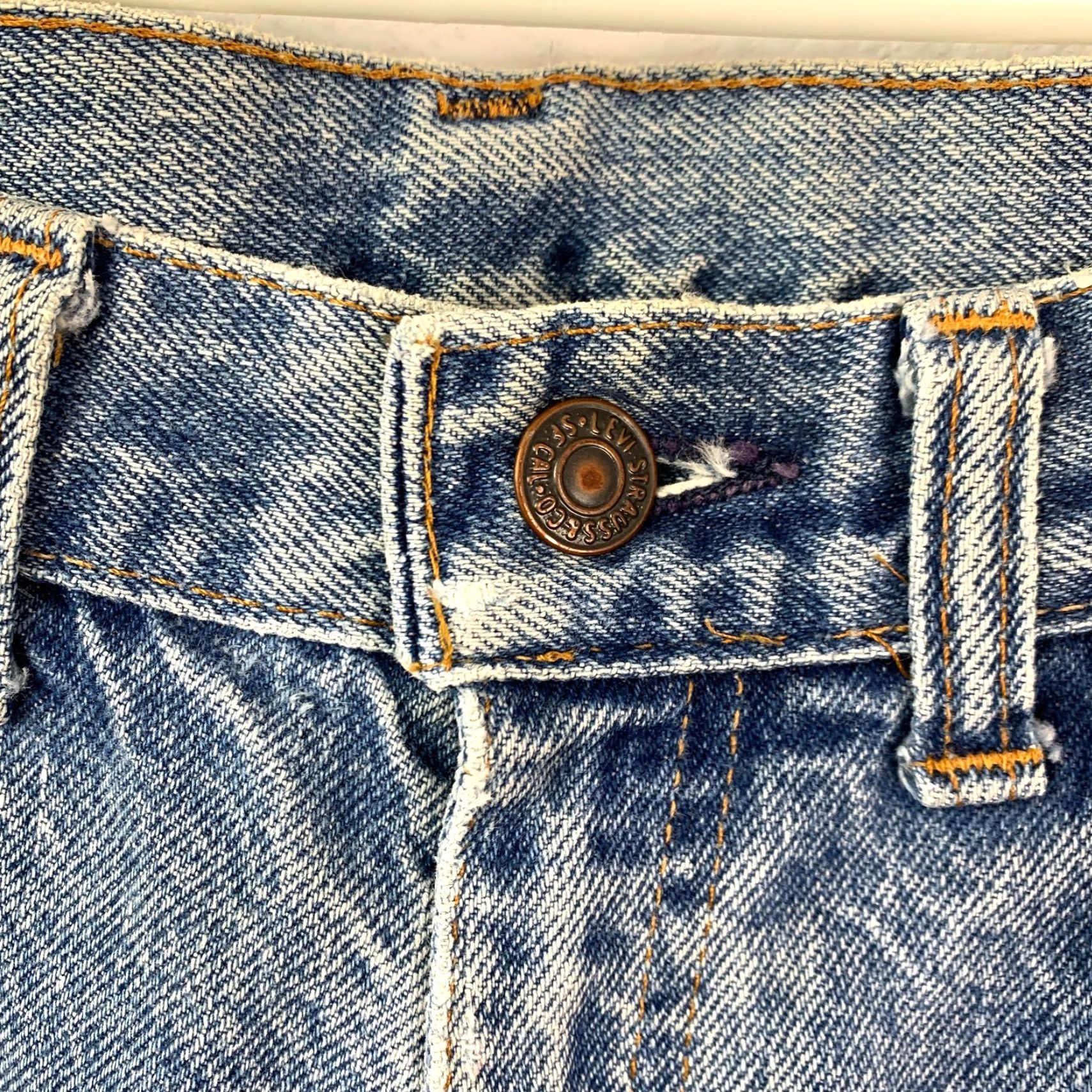 Levi's VINTAGE Levi's Levi Strauss Big E Maroon Tag Altered Jeans 24 x 29.5 Blue 1970s Rockabilly Mens Size 42" / US 20 - 5 Thumbnail