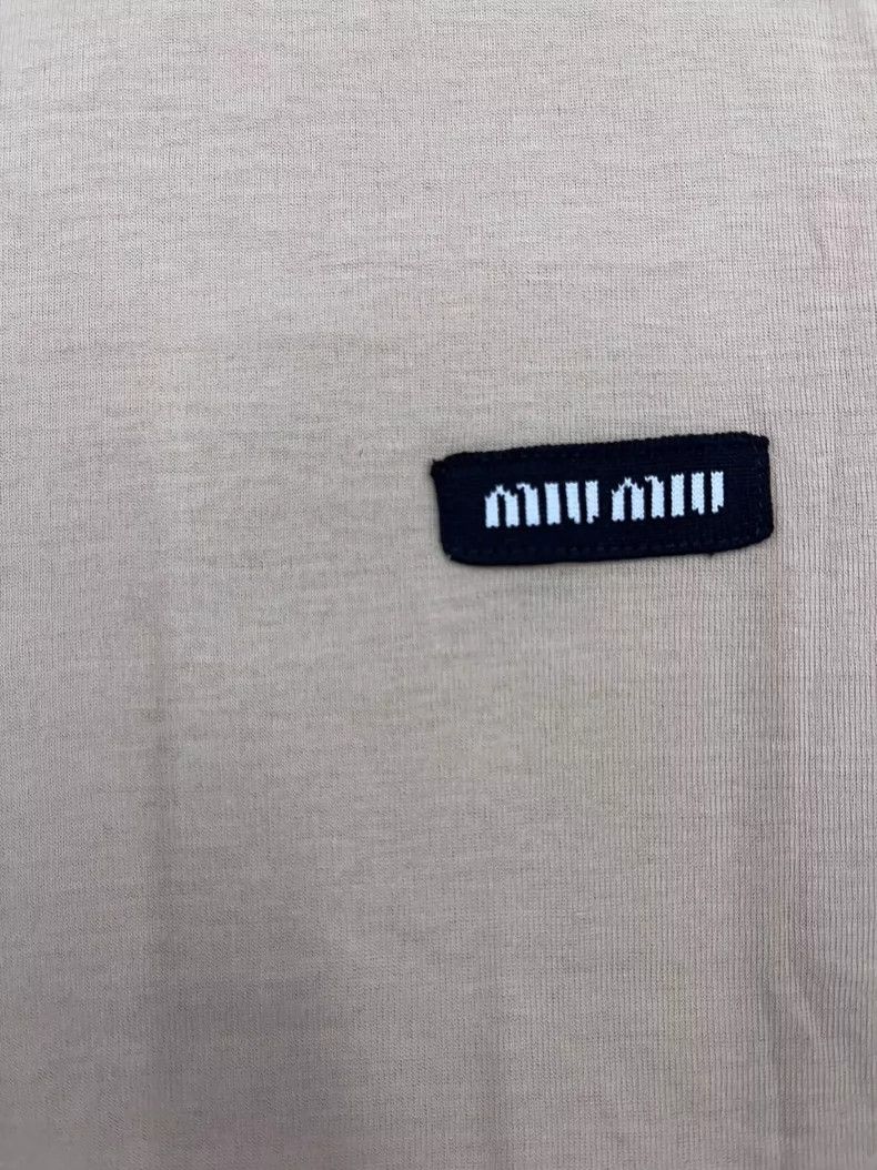 Miu Miu MIU MIU Solid Logo Labeled Crew Neck Short Sleeves 2504-Nex Size XS / US 0-2 / IT 36-38 - 3 Thumbnail