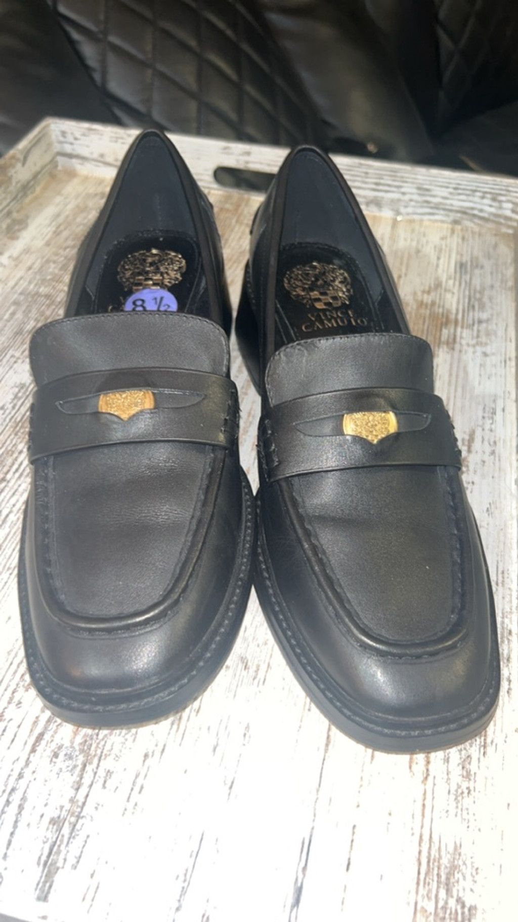 Vince Camuto Women's Vince Camuto Black Penny Loafers Size 8.5 Size US 8.5 / IT 38.5 - 2 Thumbnail