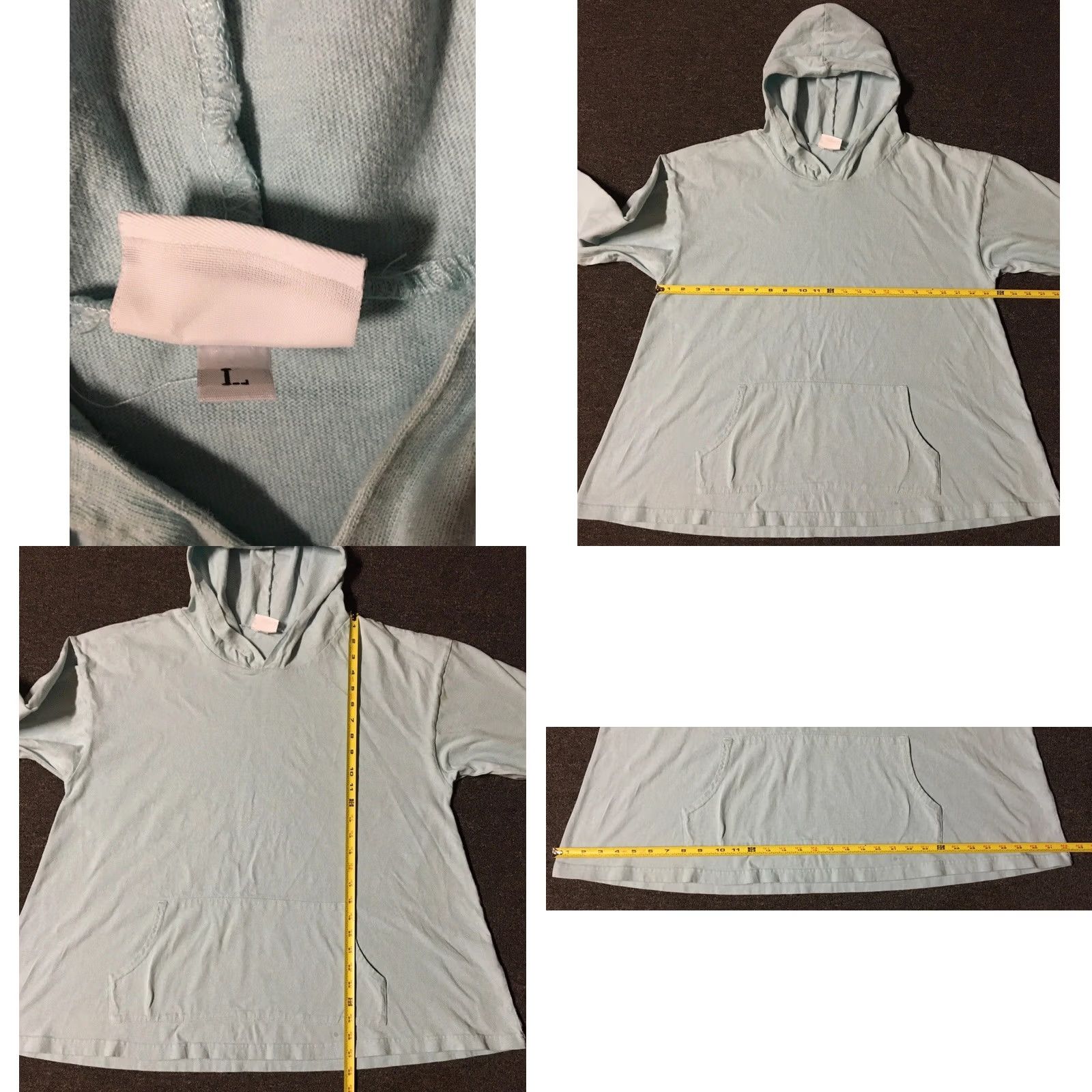 Vintage Vtg 90s Faded Hooded Shirt L Oversized Grunge Surf Skate Baggy Punk Emo Y2K Rave Vaporwave T-Shirt Men Blue Size US L / EU 52-54 / 3 - 8 Thumbnail