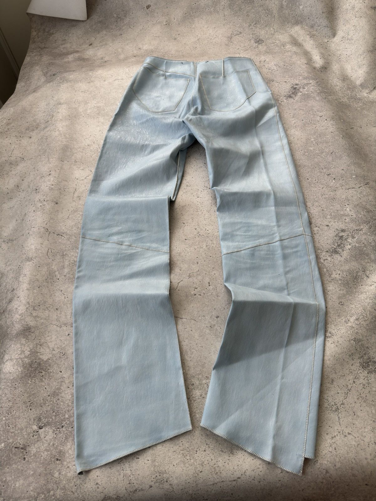 Hysteric Glamour × Japanese Brand × Le Grande Bleu (L.G.B.) Vintage Heavenly Blue Japanese Style Leather Pants Size US 29 - 2 Thumbnail