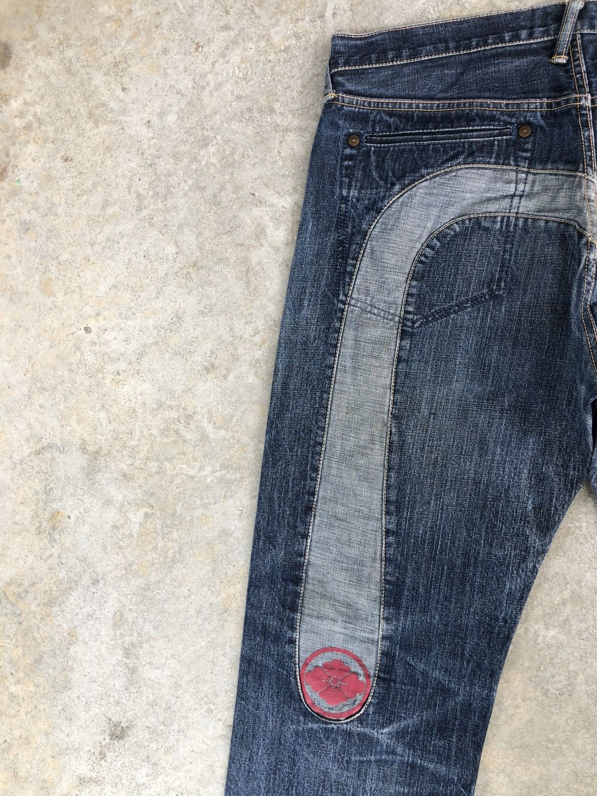 Evisu Evisu Lot 5040 Sakura Daicock Selvedge Denim Distressed Size US 35 - 9 Thumbnail