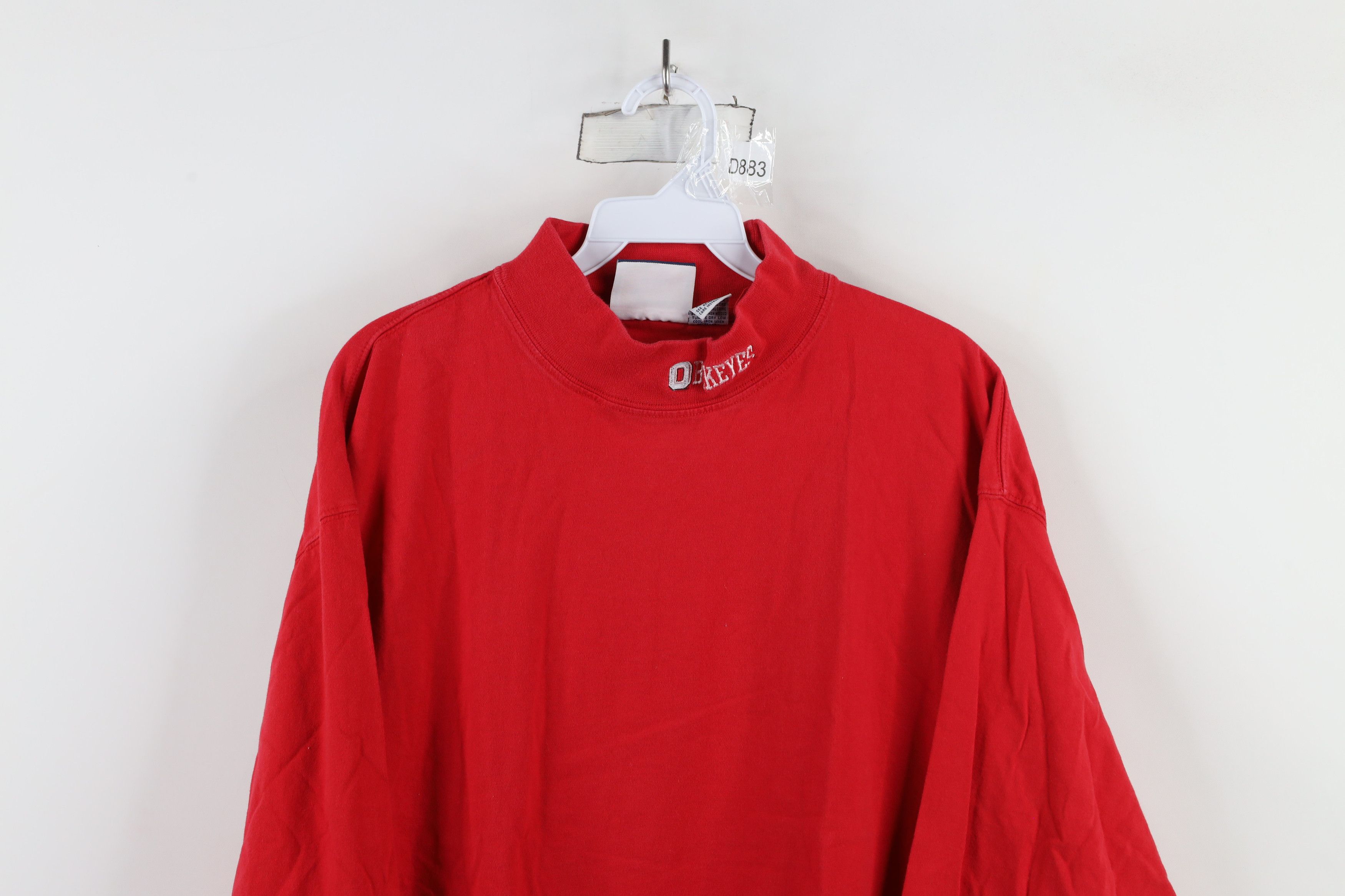 Vintage Vintage 90s Ohio State University Mock Neck T-Shirt Cotton Size US L / EU 52-54 / 3 - 2 Thumbnail