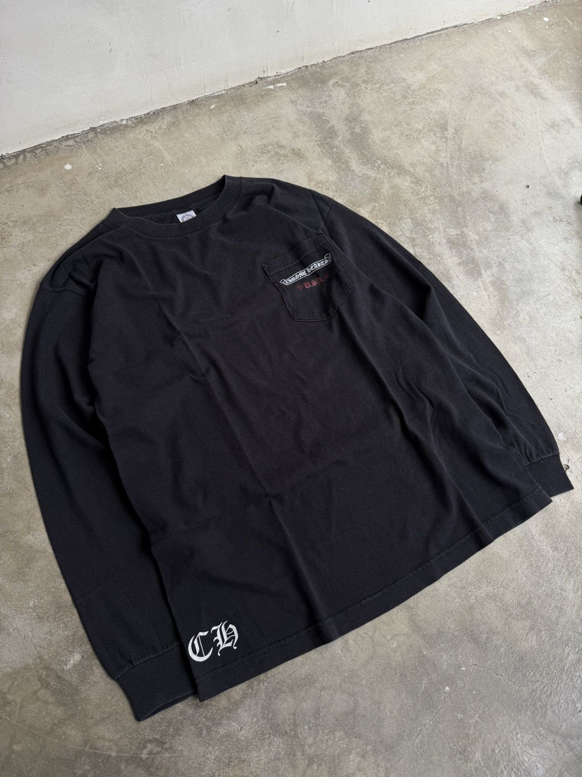 Chrome Hearts Chrome Hearts USA Flag Long Sleeve tshirt/Black Size US M / EU 48-50 / 2 - 3 Thumbnail
