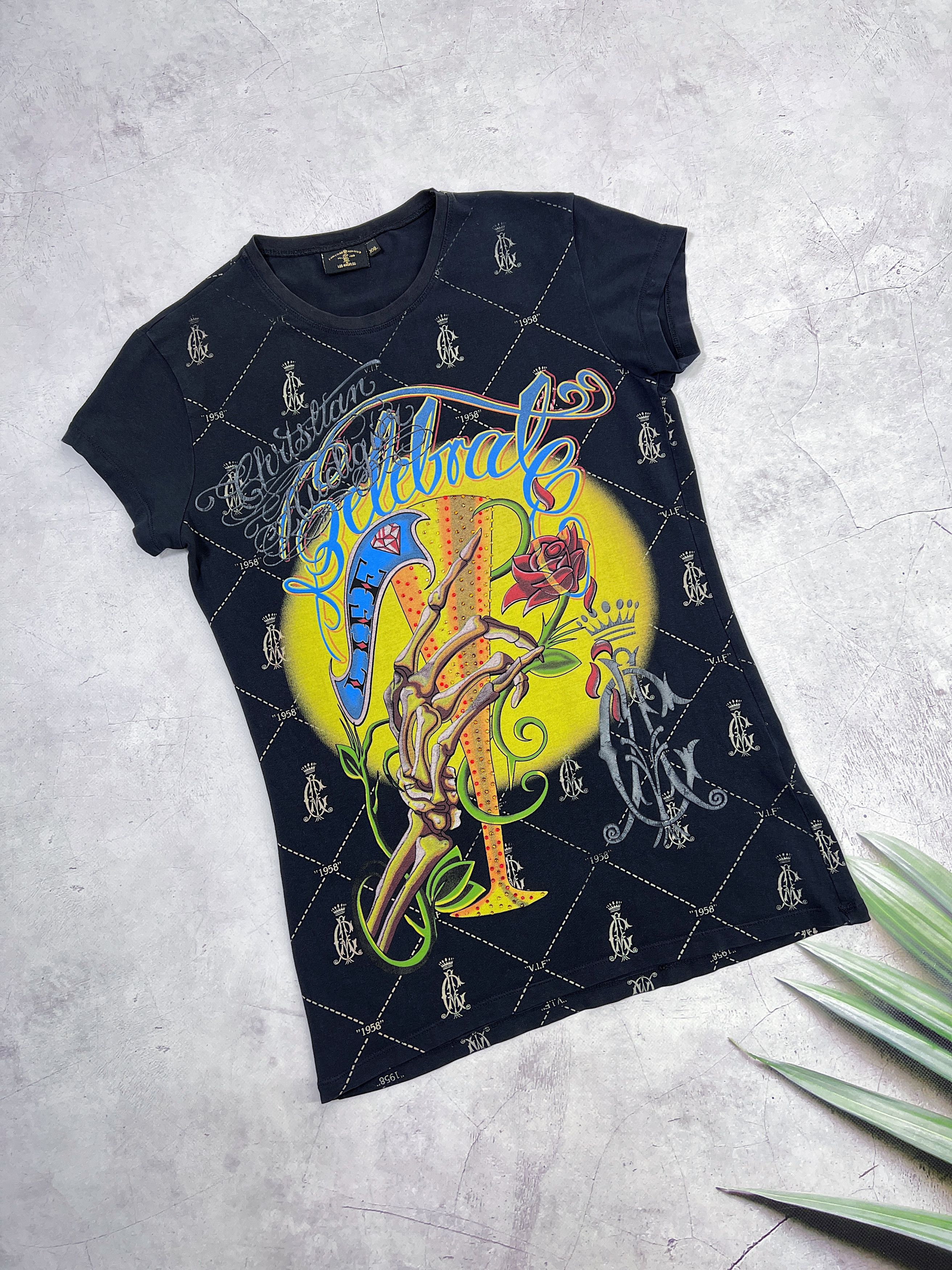 Christian Audigier × Ed Hardy × Vintage Christian Audigier T-Shirt Celebrate Life Ed Hardy Size M / US 6-8 / IT 42-44 - 1 Thumbnail