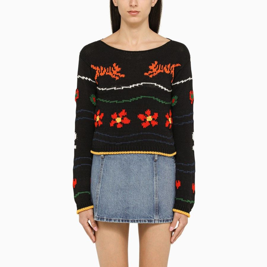 Kenzo o1d2blof0824 Crew-Neck Sweater With Inlay in Multicolor Size XS / US 0-2 / IT 36-38 - 1 Thumbnail
