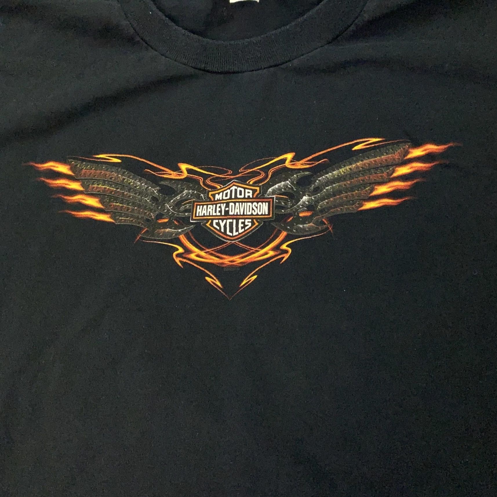 Harley Davidson VINTAGE Harley-Davidson T-Shirt Mens 2XL Black Motorcycle Biker Eagle Graphic Made USA 2000s Te Size US XXL / EU 58 / 5 - 2 Thumbnail