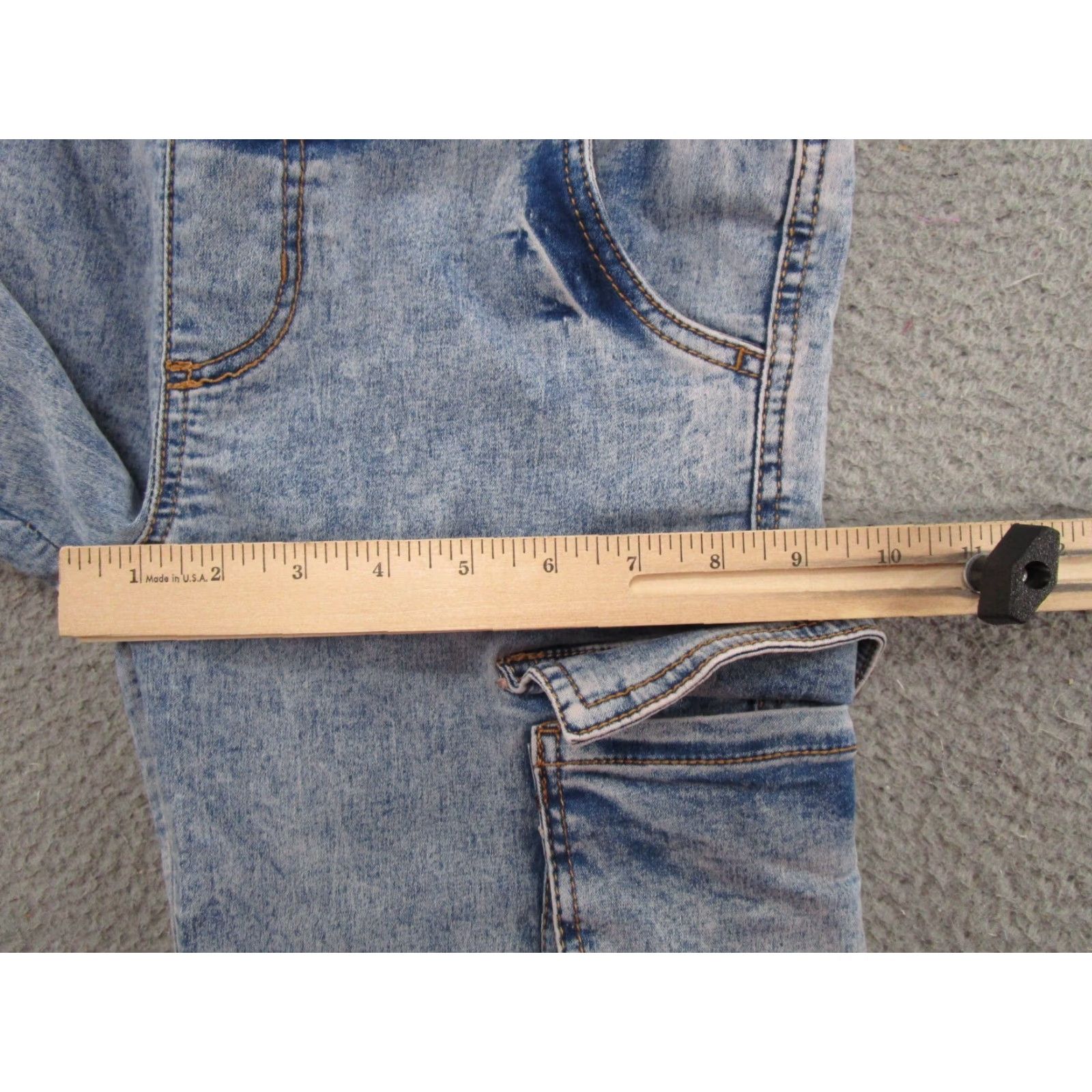Denime Love Trends Jeans Convertible Cargo Elastic Waist Stretch Denim Baggy Size M Blue Women Size 32" / US 10 / IT 46 - 6 Thumbnail