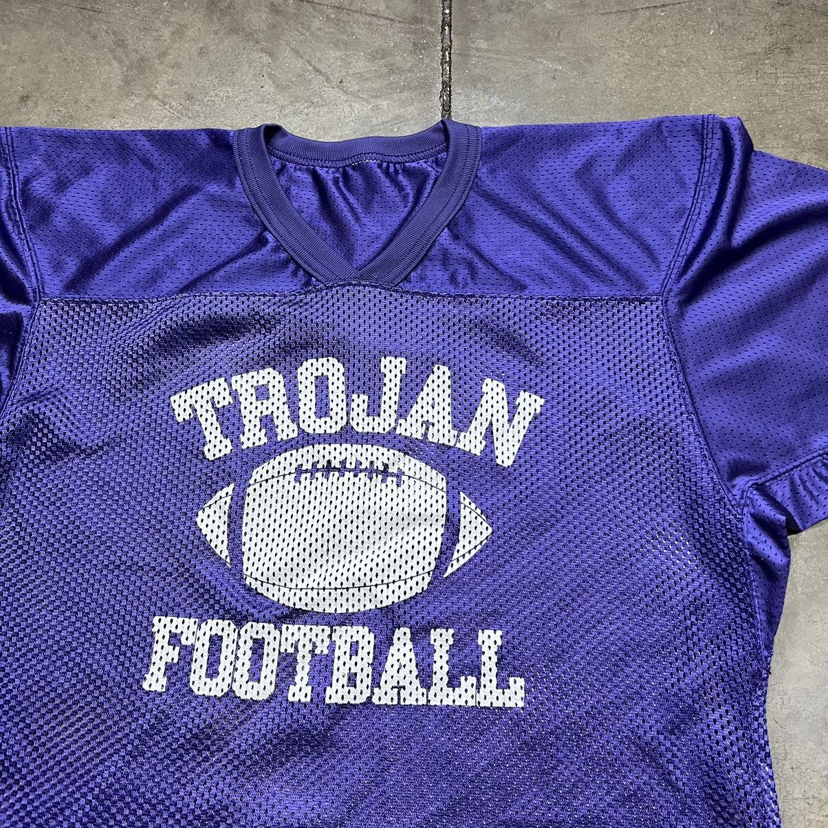 Russell Athletic × Vintage Vintage 90s Y2K Trojans Football Cropped Mesh Jersey Boxy Size US L / EU 52-54 / 3 - 3 Thumbnail