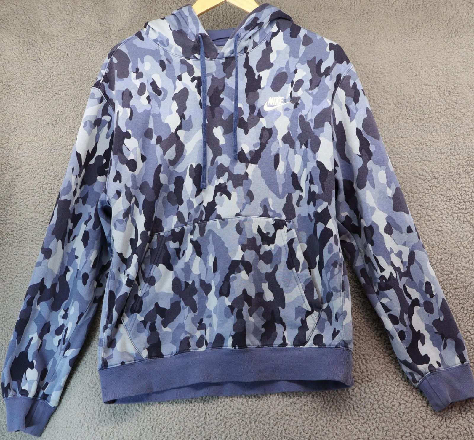 Nike Nike Men Hoodie Medium Blue Camo Print Size US M / EU 48-50 / 2 - 1 Thumbnail