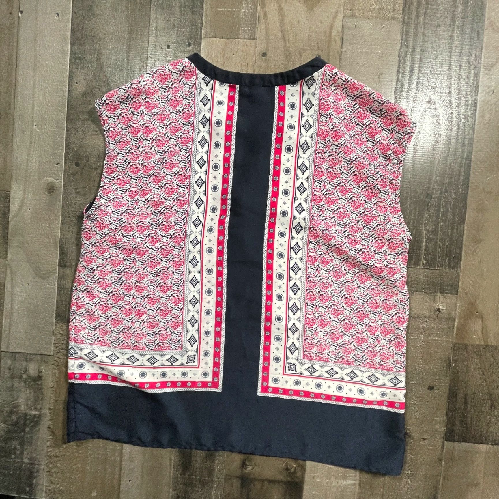 Vintage Dalia Tank Womens L Pink Floral Sleeveless V-Neck Basic Casual Size L / US 10 / IT 46 - 2 Thumbnail