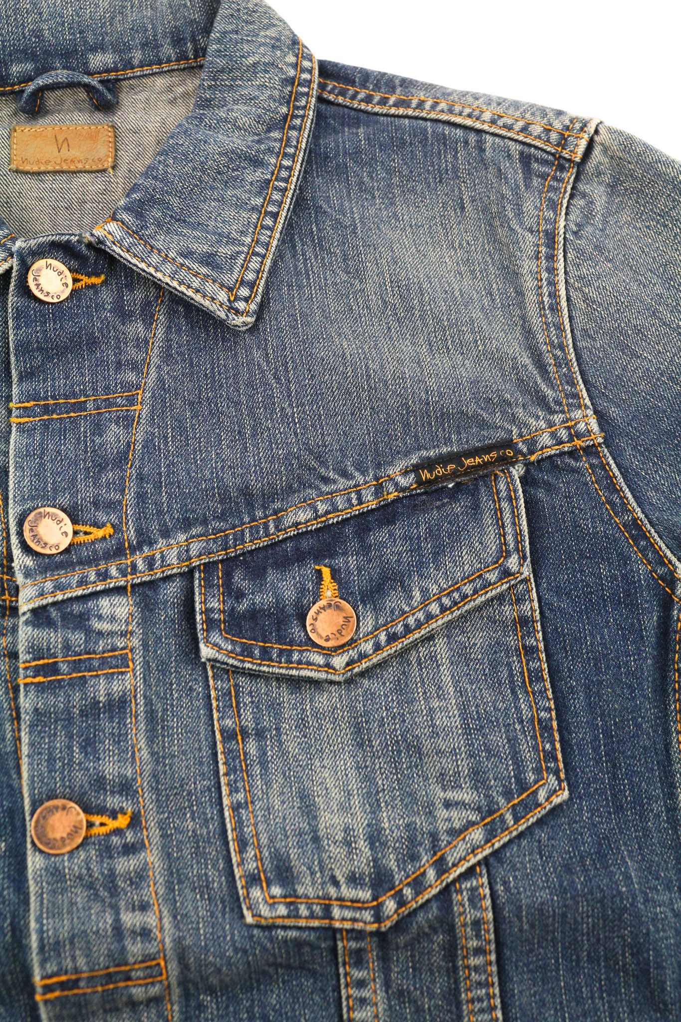 Nudie Jeans BILLY S Dark Authentic Polo Washed Blue Jacket 81939 Size US S / EU 44-46 / 1 - 6 Thumbnail