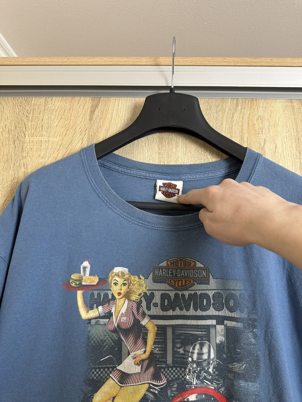 Harley Davidson 🔥 Harley Davidson Florida USA Hot Girl Vintage T Shirt 3D Size US XL / EU 56 / 4 - 3 Thumbnail
