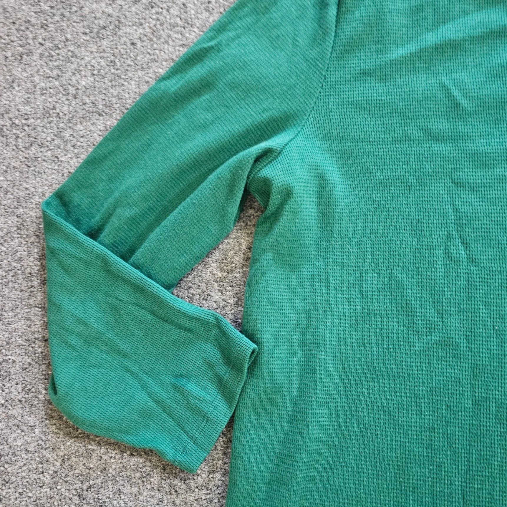 Quacker Factory Quacker Factory Shirt Women XL Green Henley Thermal Rhinestone Button Casual Size XL / US 12-14 / IT 48-50 - 5 Thumbnail