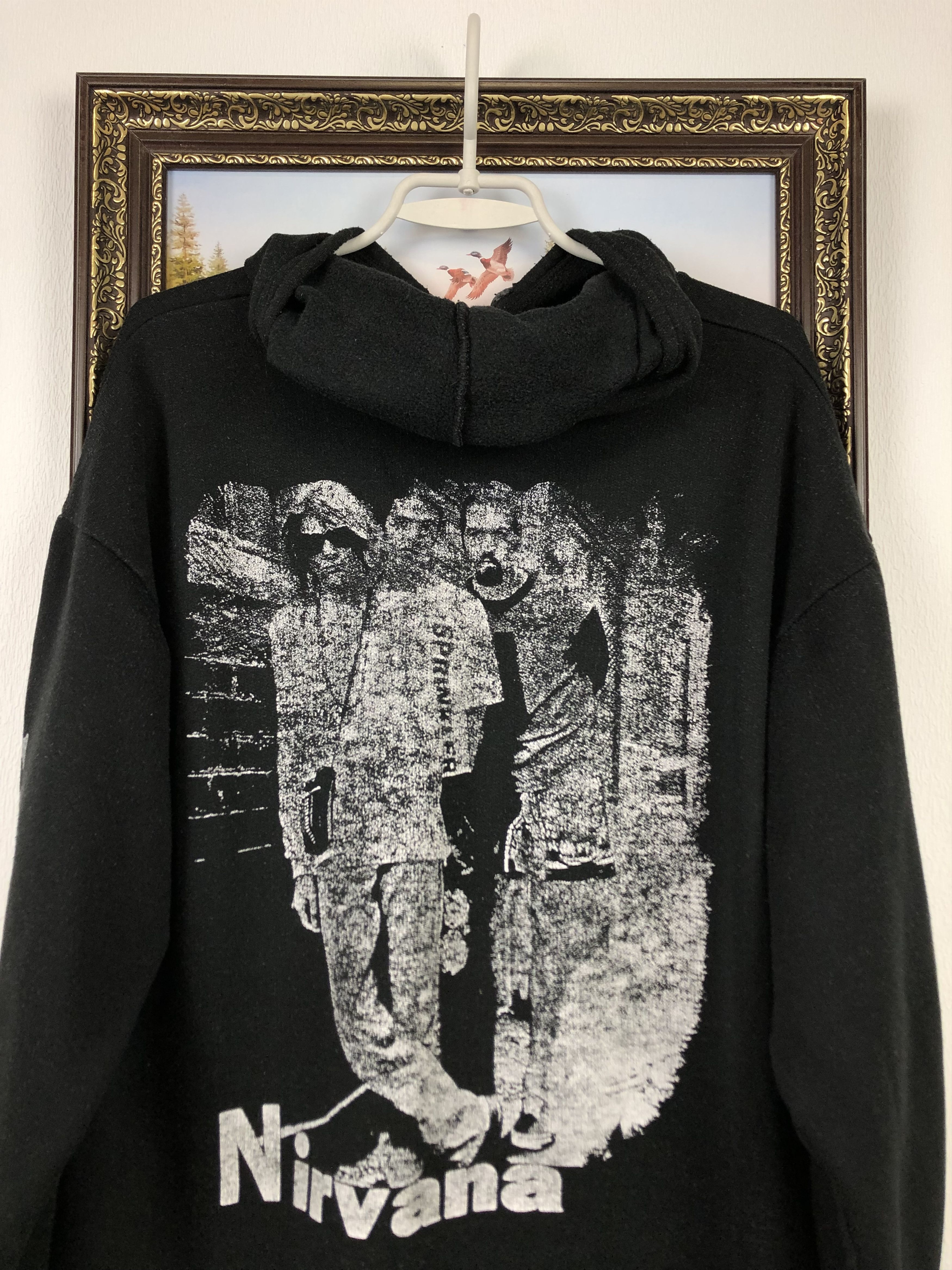 Band Tees × Vintage Vintage 90's Nirvana Kurt Cobain Hoodie Rare Band Hype Size US L / EU 52-54 / 3 - 7 Thumbnail