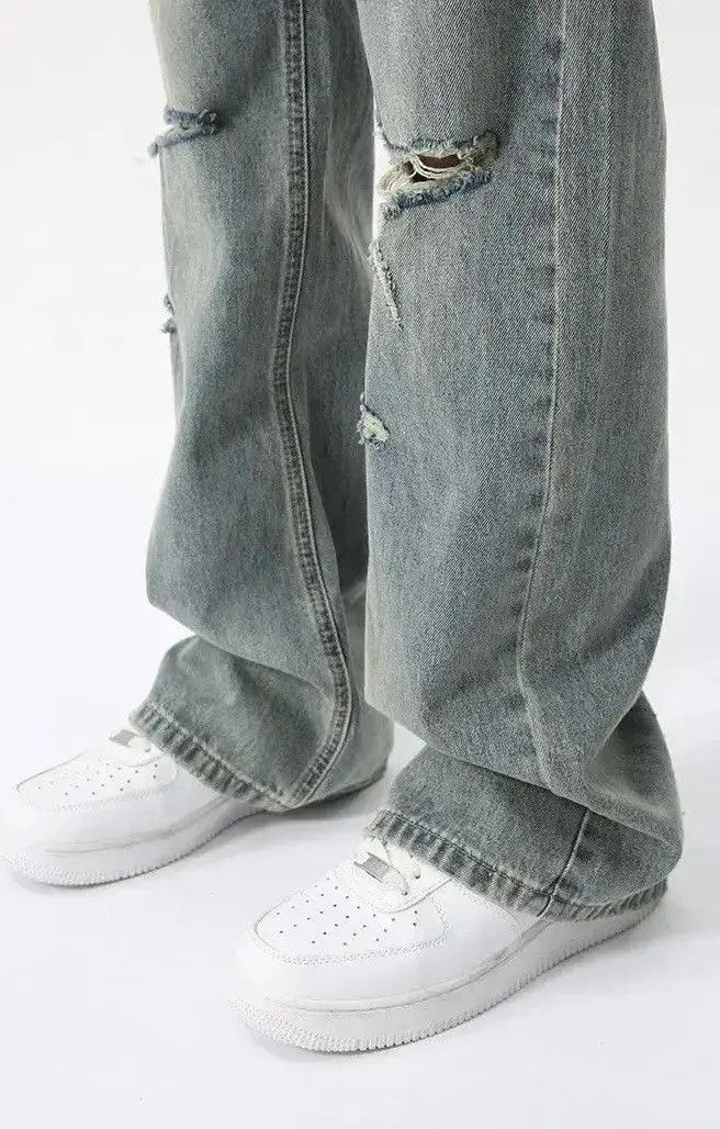 Japanese Brand Men's Ripped Denim Jeans Size US 32 / EU 48 - 5 Thumbnail