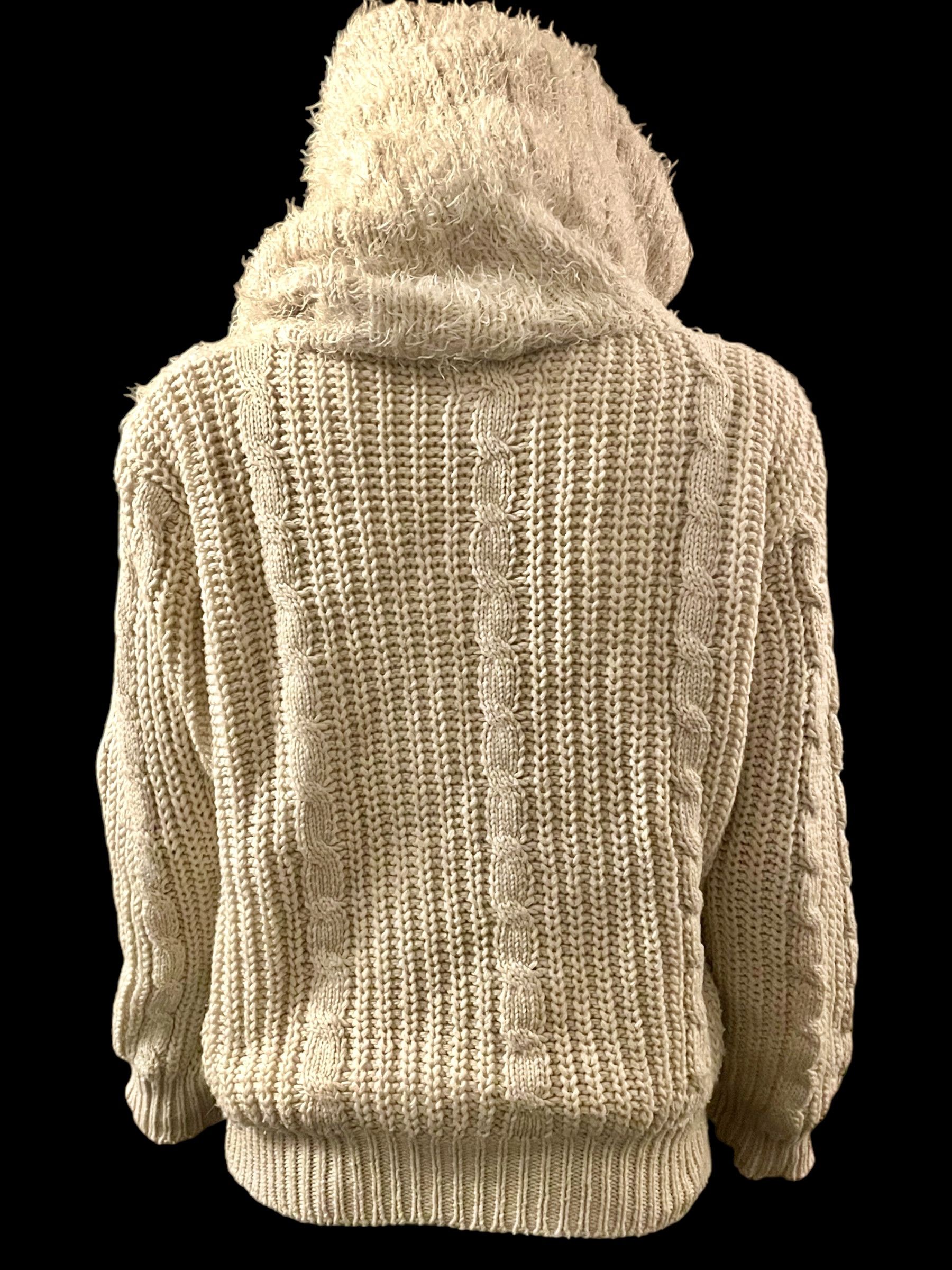 Vintage Vintage Shearling Jacket Y2K Hoodie White Size L Size L / US 10 / IT 46 - 5 Thumbnail