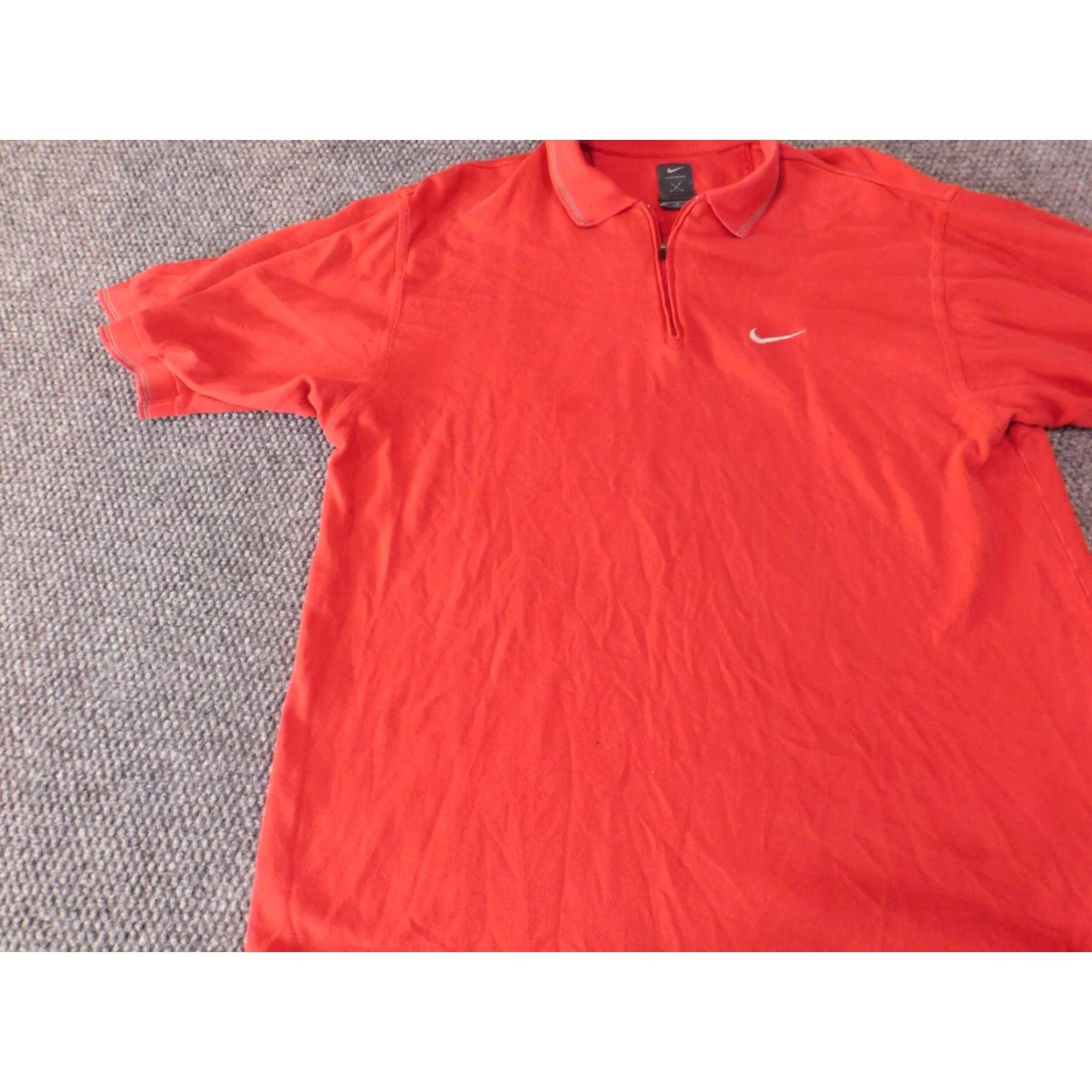 Nike VINTAGE Nike Mens shirt Medium Red polo golf logo zip classic casual sports Size US M / EU 48-50 / 2 - 3 Thumbnail