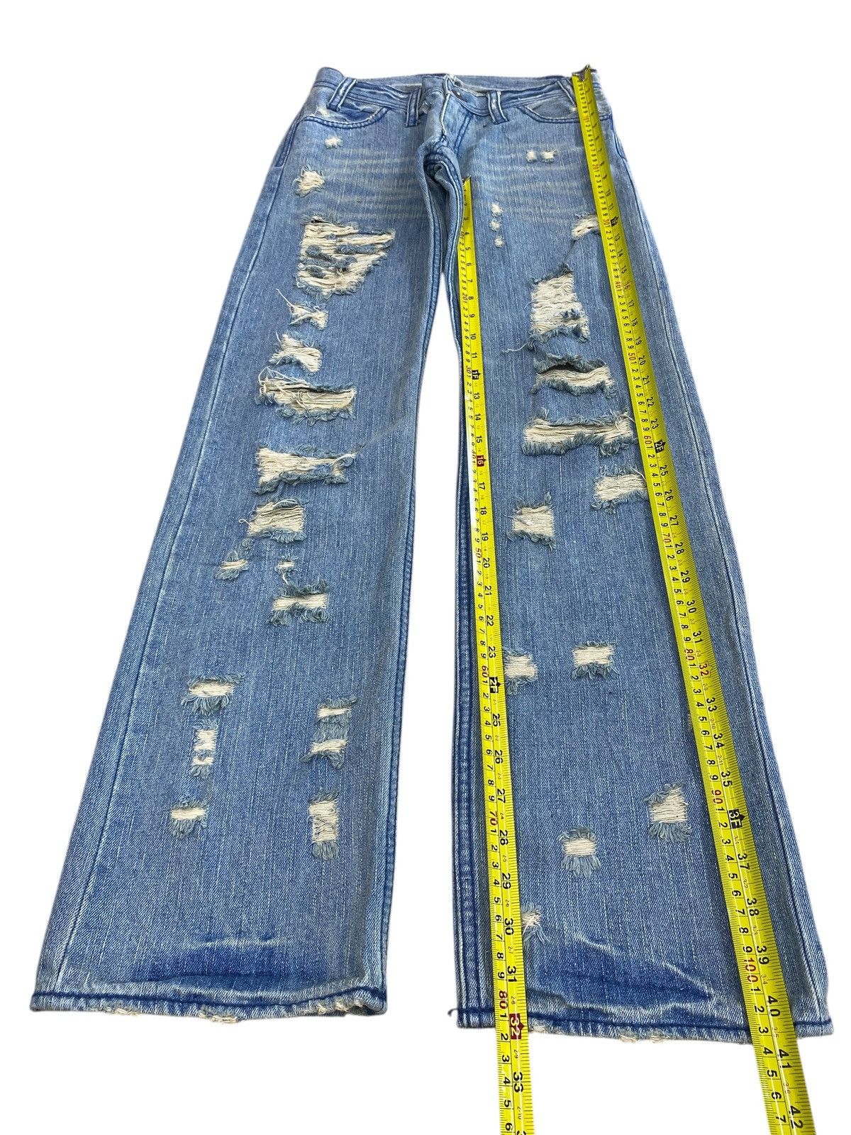 Japanese Brand Japanese Brand Acid Blue Wash Style Distressed Jeans Size US 27 - 7 Thumbnail