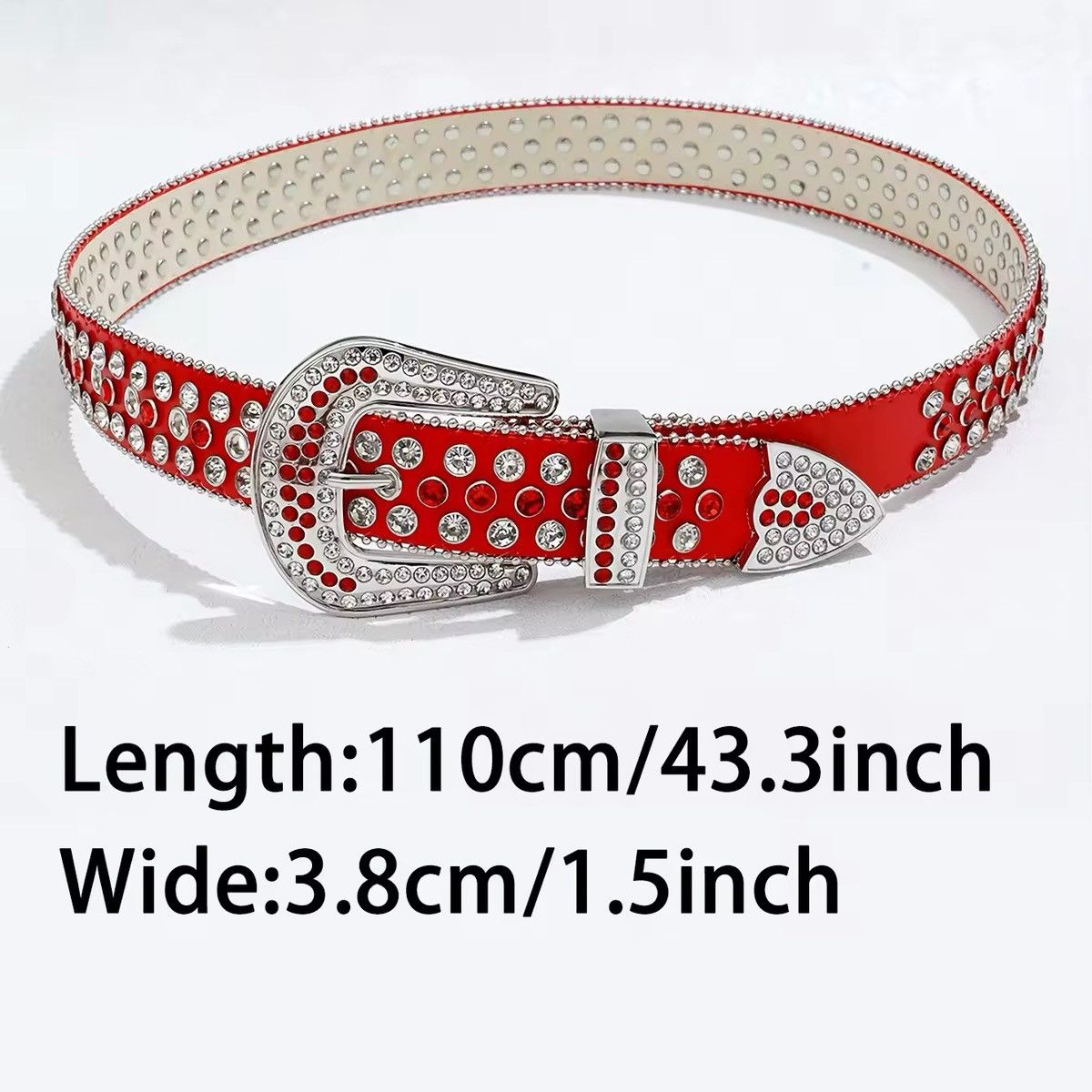 Other Luxury Rhinestone Western Denim Shiny Rivet Belts Size ONE SIZE - 3 Thumbnail