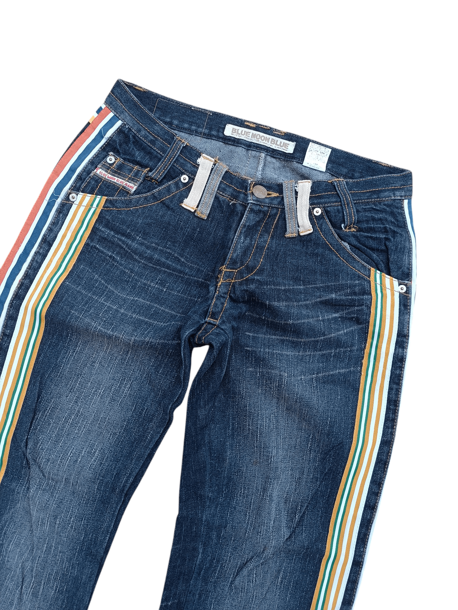 Designer VTG BLUE MOON BLUE SIDE STRIPE EMBROIDERY STYLE DESIGN DENIM Size US 30 / EU 46 - 7 Thumbnail