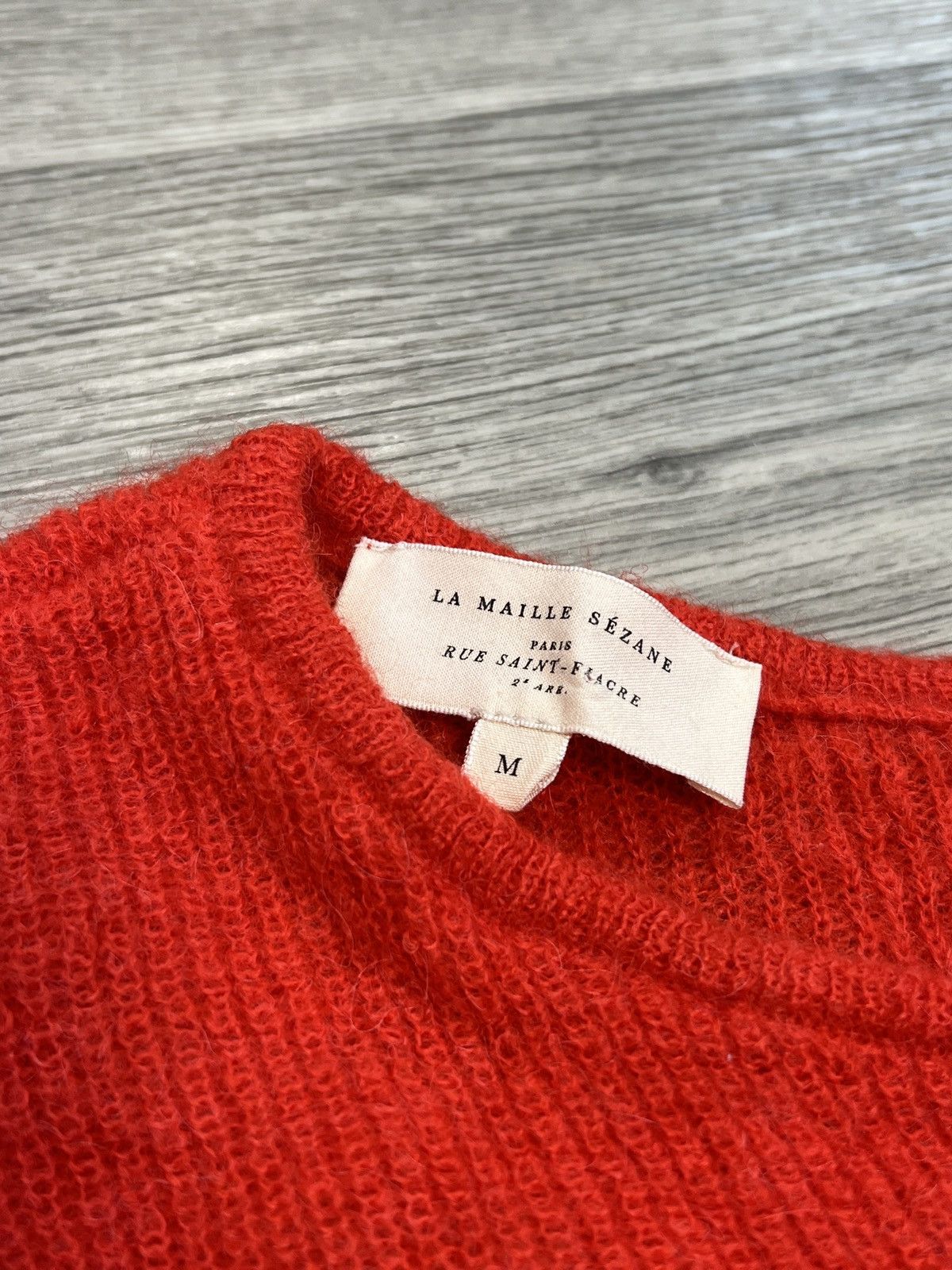 Sezane Women's Sezane Red Mohair-alpaca Rib-knit Cardigan Size M / US 6-8 / IT 42-44 - 3 Thumbnail