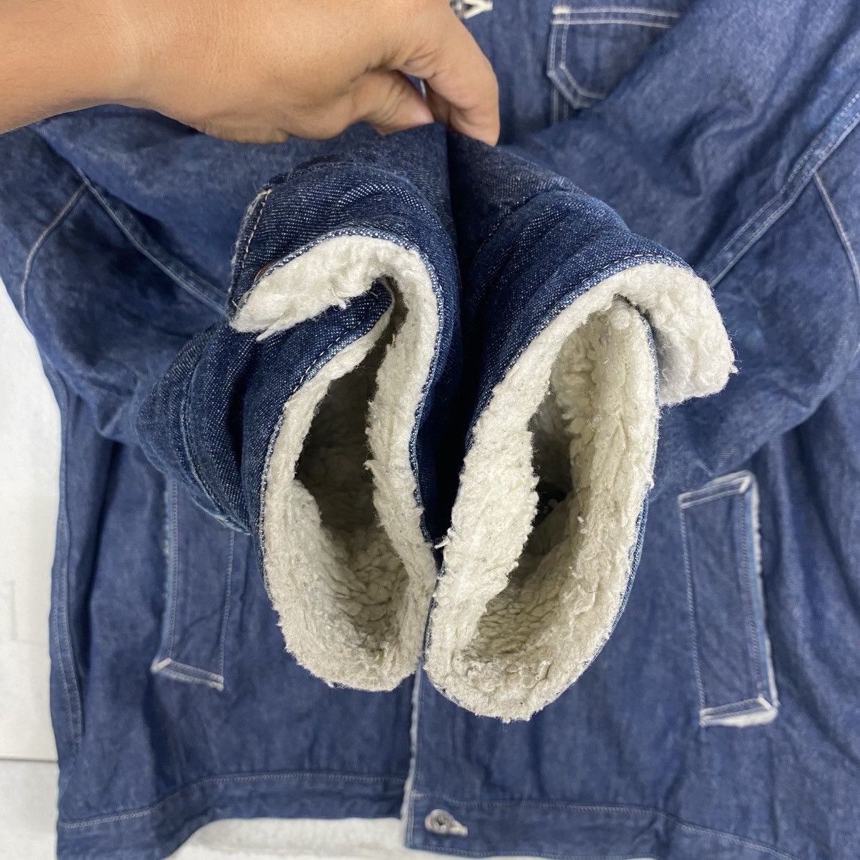 Post Overalls 💥VINTAGE POST OVERALL JAPAN CHORE DENIM SHERPA JACKET Size US XXL / EU 58 / 5 - 8 Thumbnail