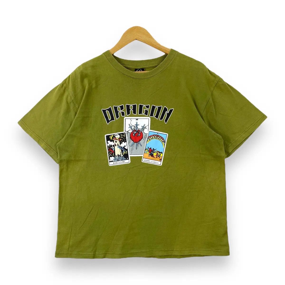 Shorty's Skateboards Vintage 90's DRAGON SKATE Faded Khaki Colour Tee Shirt Size US L / EU 52-54 / 3 - 1 Thumbnail