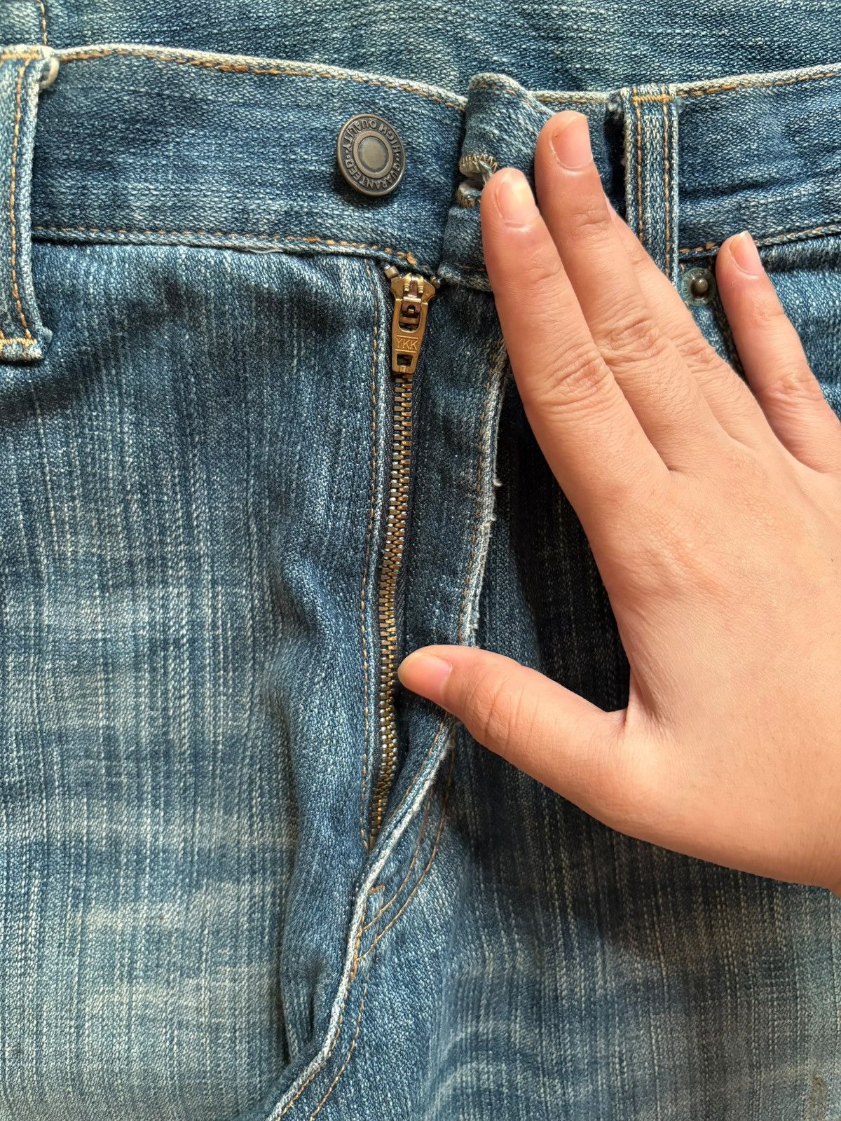 Japanese Brand Vintage Japanese Brand Mud Wash Sashiko Patched Baggy Jeans Size US 33 - 3 Thumbnail