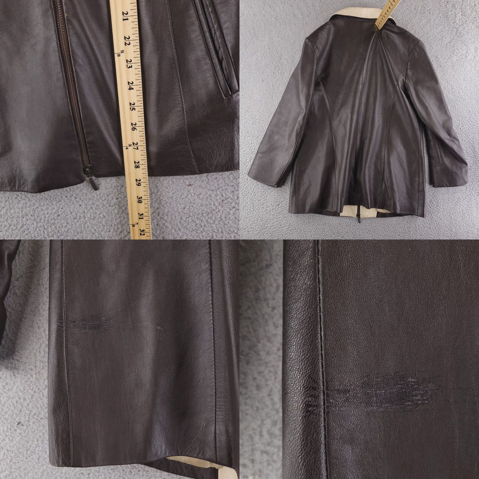 Vintage VINTAGE Borgo Antico Jacket Womens Large Brown Leather EU 46 Made in Italy Zip Retro Size L / US 10 / IT 46 - 8 Thumbnail