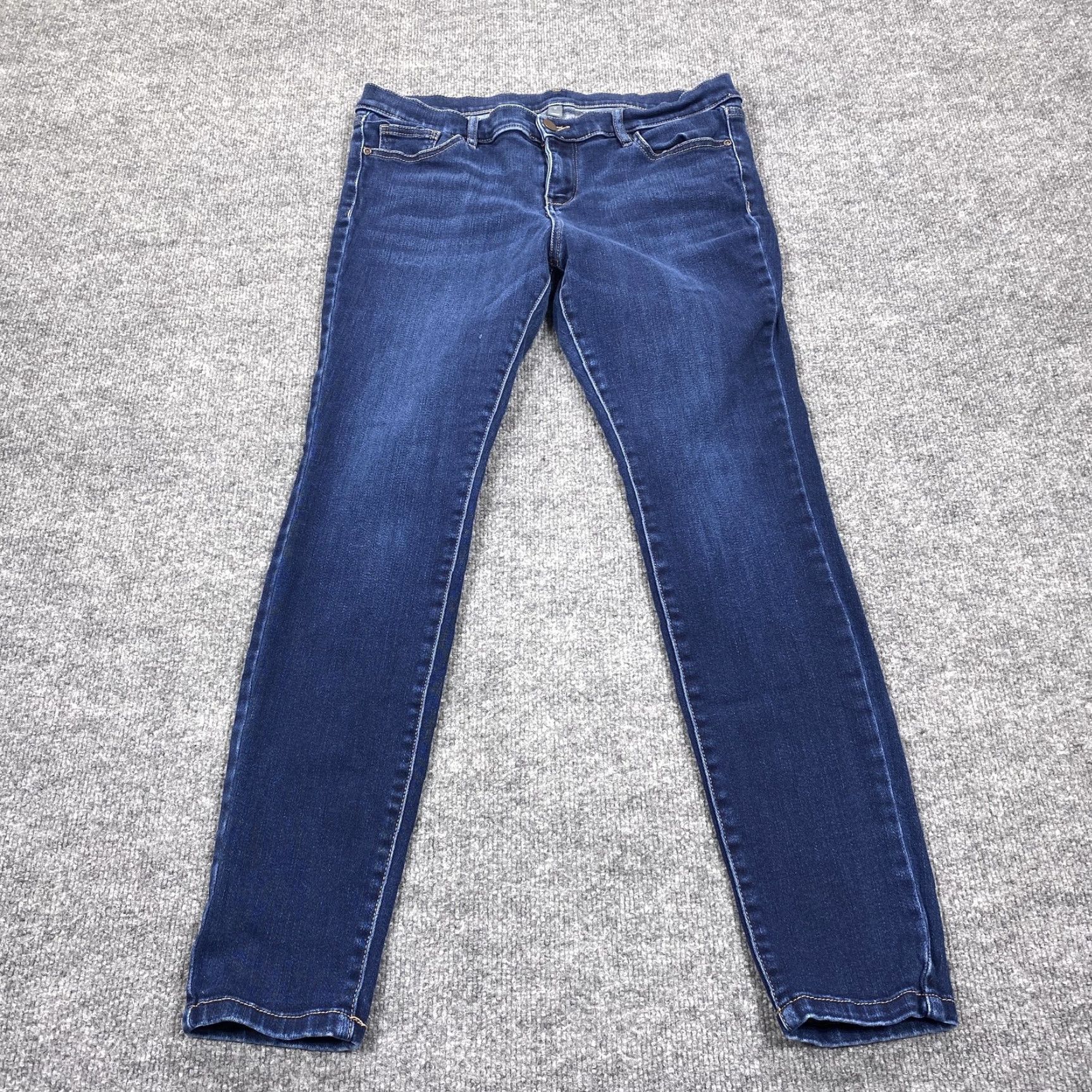 Vintage New York & Company Jeans Womens 12 Blue Mid Rise Med Wash Skinny Stretch Denim Jeans Size 34" / US 12 / IT 48 - 2 Thumbnail