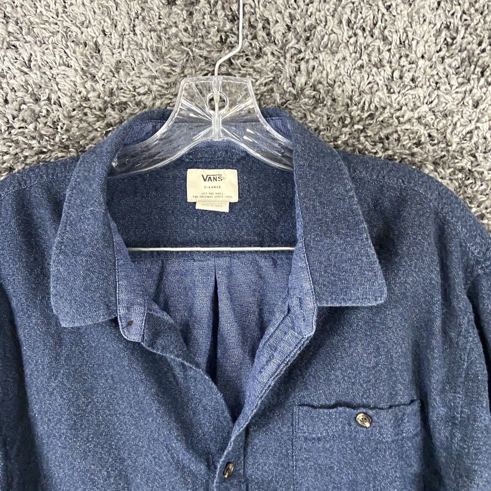Vans VANS Blue Button-Up Long Sleeve Shirt Adult XL Size US XL / EU 56 / 4 - 6 Thumbnail