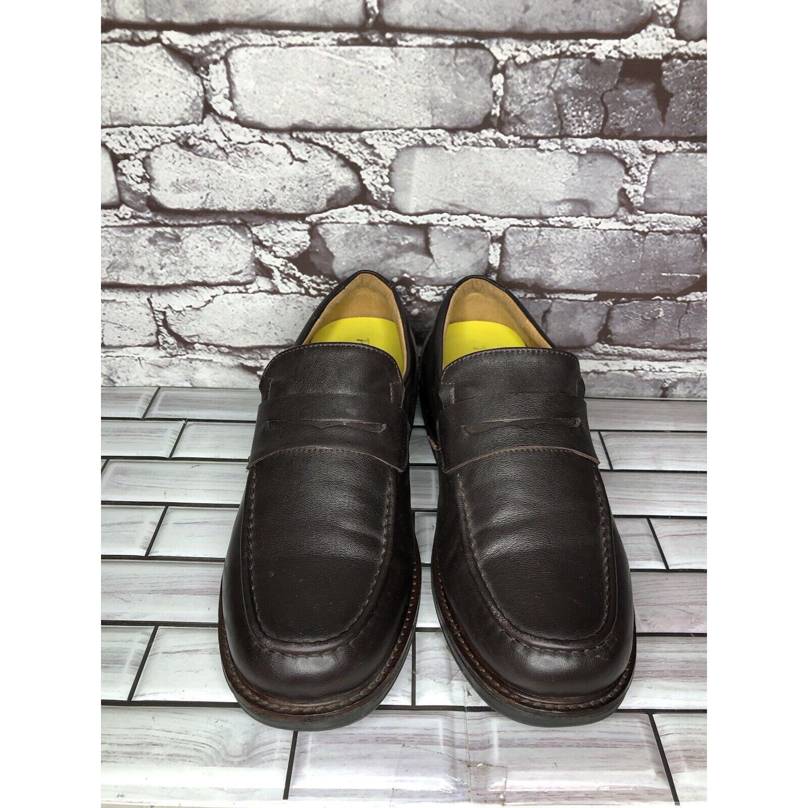Other Gravity Defyer Ludvig Brown Leather Slip On Loafers Shoes Me Size US 8 / EU 41 - 14 Thumbnail
