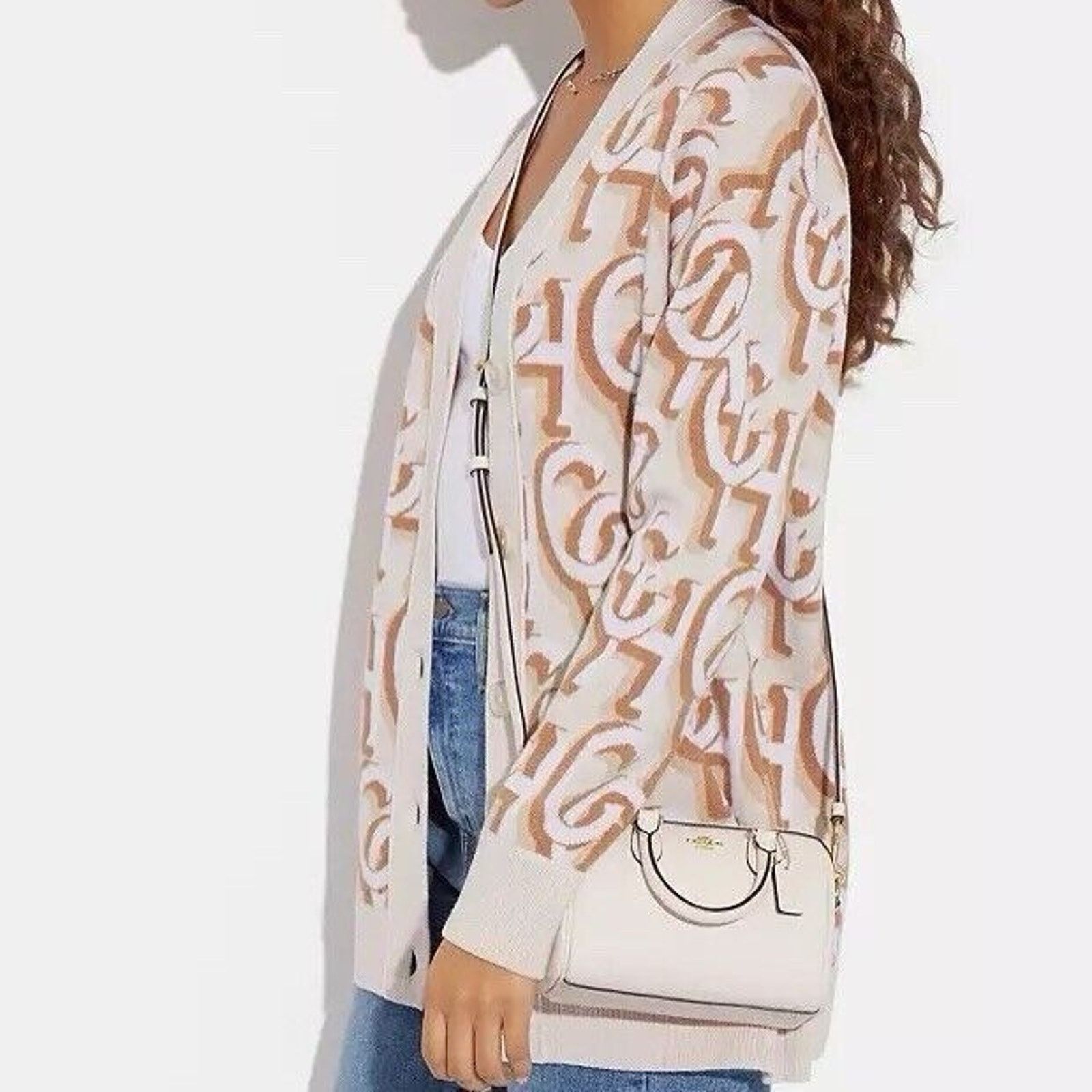 Coach NWT Coach Mini Rowan Crossbody Bag Leather CV404 Gold/Chalk Size ONE SIZE - 2 Thumbnail