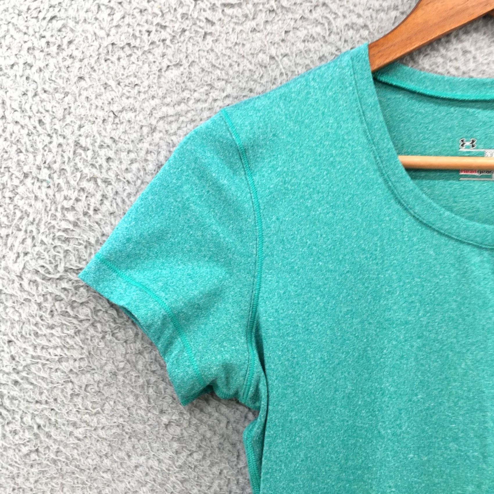 Under Armour Under Armour Activewear T-Shirt Womens M Teal Short Sleeve Crew Neck Logo Print Size M / US 6-8 / IT 42-44 - 4 Thumbnail