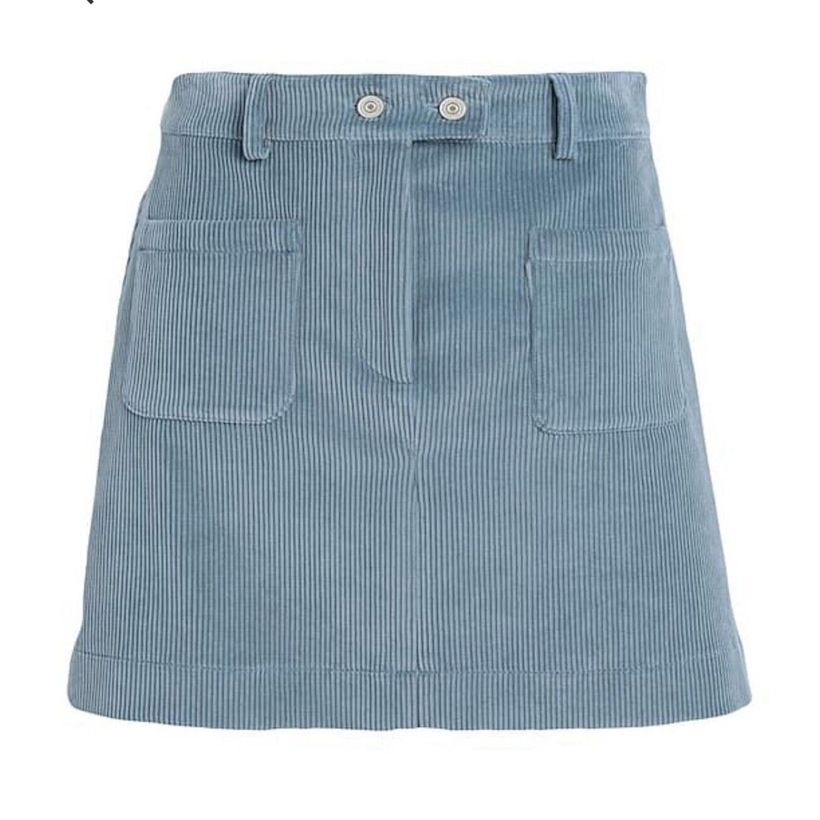 Paul Smith $325 PAUL SMITH Women's Corduroy Skirt Cotton Blue US 10 Size 32" / US 10 / IT 46 - 1 Thumbnail