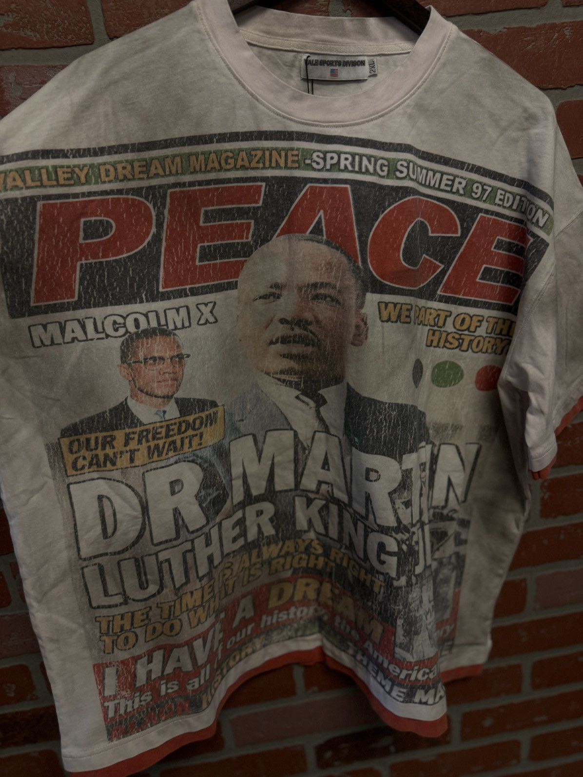 Vale Vale Valley Peace Tee Shirt Red White Size XXL (NEW) Size US XXL / EU 58 / 5 - 5 Thumbnail
