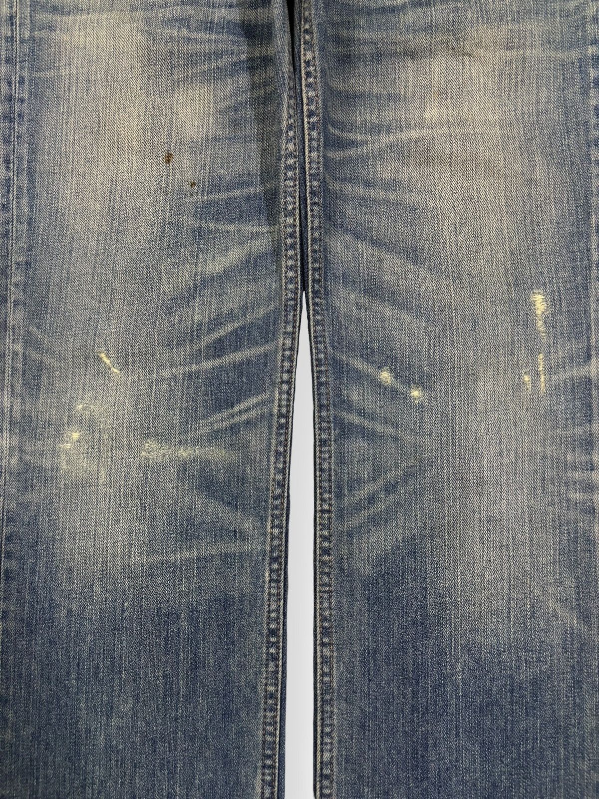 Japanese Brand Vintage Union Station Mud Washed Whiskers Distressed Jeans Size US 32 / EU 48 - 4 Thumbnail