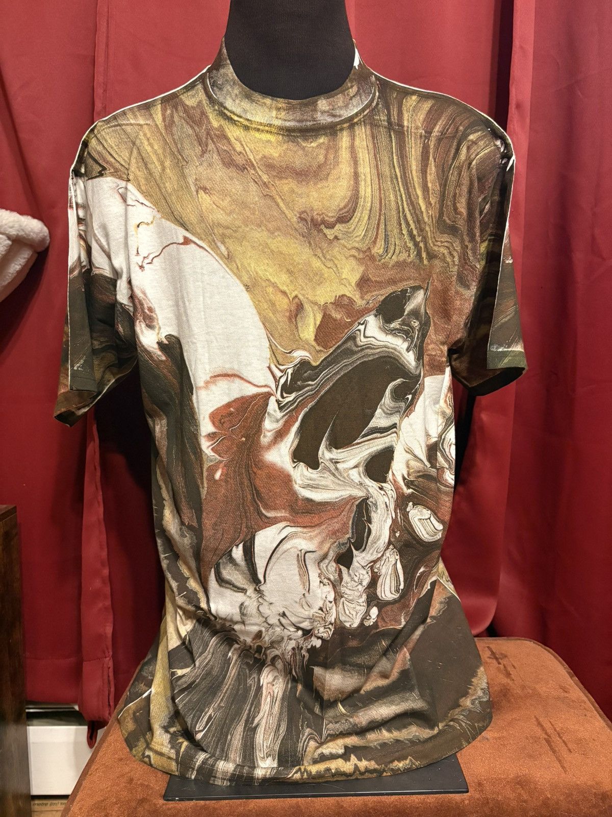 Vintage Vintage Marbled Dyed Tshirt Earth Tonal Abstract Art Grail Size US XL / EU 56 / 4 - 1 Thumbnail