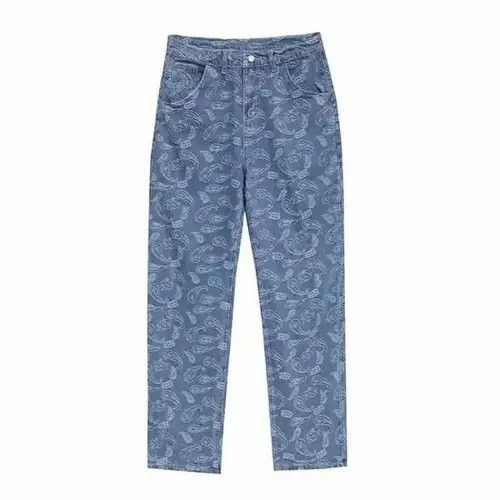 Japanese Brand × Vintage Print Cashew Flower Straight Jeans Size US 32 / EU 48 - 1 Thumbnail