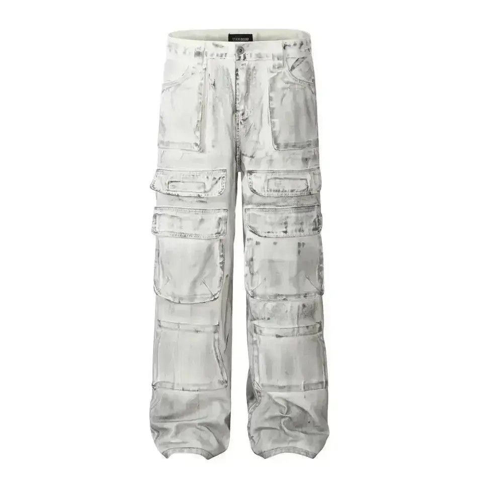 Japanese Brand Design Multi Pockets Washed Dirty Cargo Pants Size US 32 / EU 48 - 1 Thumbnail