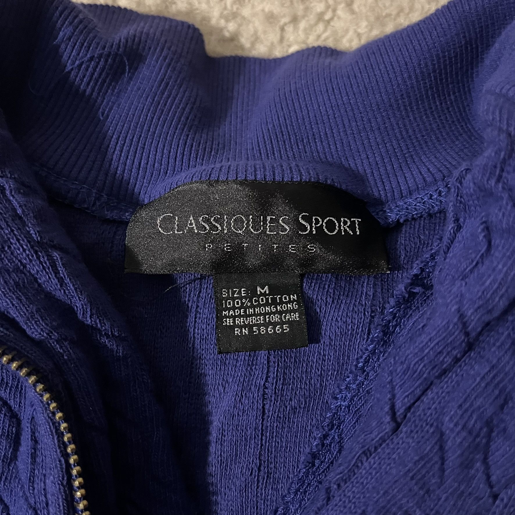Other Classiques Sport Petites Indigo Gold Accent Quarter Sweater Size M / US 6-8 / IT 42-44 - 6 Thumbnail
