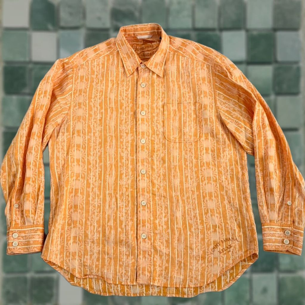 Tommy Bahama Tommy Bahama Relax Resort Shirt Orange Crabs Lobsters 100% Linen Men Large Size US L / EU 52-54 / 3 - 1 Thumbnail